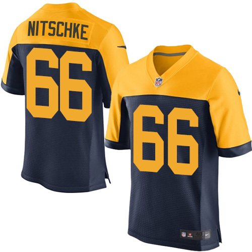 Men's Elite Ray Nitschke Nike Jersey Navy Blue Alternate - #66 NFL Green Bay Packers